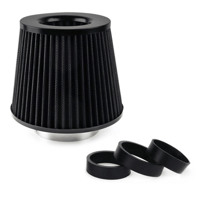 AMiO Open Luchtfilter Sport Filter met Cold Air Intake & 3 Adapters Zwart
