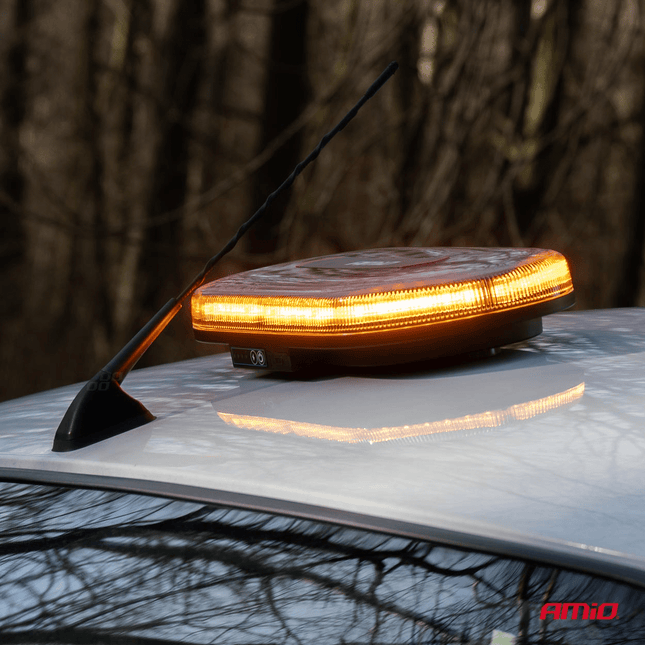 AMiO AMiO Oranje LED Batterij Zwaailicht Noodverlichting met Afstandsbediening en Dubbele Magneet 12/24V Oplaadbaar - ECE R65 en R10 gecertificeerd openbare weg AMiO 3