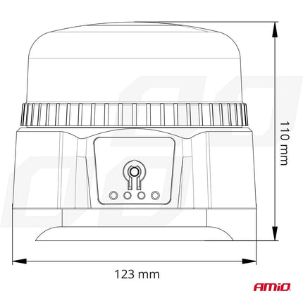 AMiO AMiO Oranje LED Batterij Zwaailicht Noodverlichting met Magneet 36LED 12/24V Oplaadbaar AMiO 5