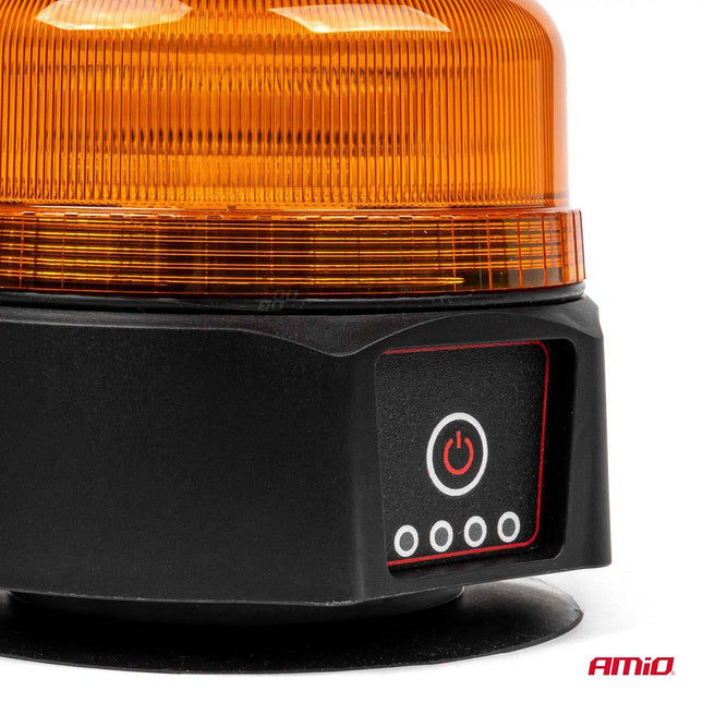 AMiO Oranje LED Batterij Zwaailicht Noodverlichting met Magneet 36LED 12/24V Oplaadbaar - VCTparts.nl