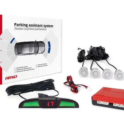 AMiO AMiO Parkeerhulpsysteem LED COB 4 sensor zilver AMiO 1