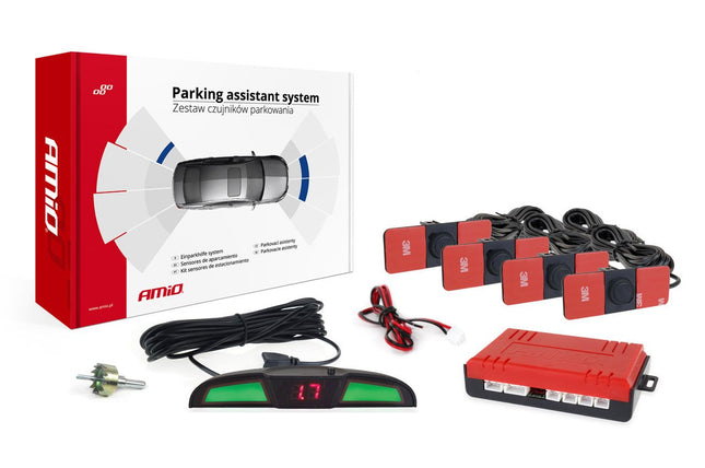 AMiO AMiO Parkeerhulpsysteem LED COB 4 sensor zwart binnenmontage 165mm AMiO 3