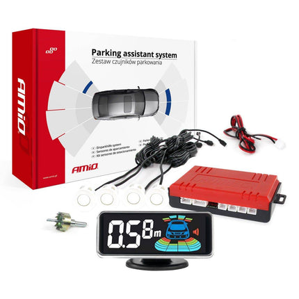 AMiO AMiO Parkeerhulpsysteem LED - GRAF 3D 4 sensor wit AMiO 1