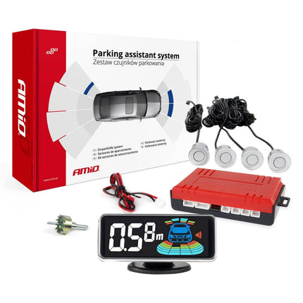 AMiO AMiO Parkeerhulpsysteem LED - GRAF 3D 4 sensor zilver AMiO 1