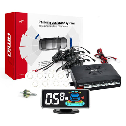 AMiO AMiO Parkeerhulpsysteem LED - GRAF 3D 8 sensor wit AMiO 1