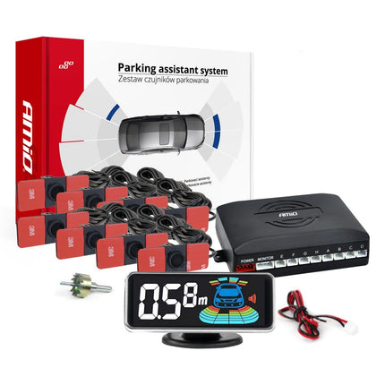 AMiO AMiO Parkeerhulpsysteem LED - GRAF 3D 8 sensor zwart binnenmontage 165mm AMiO 1