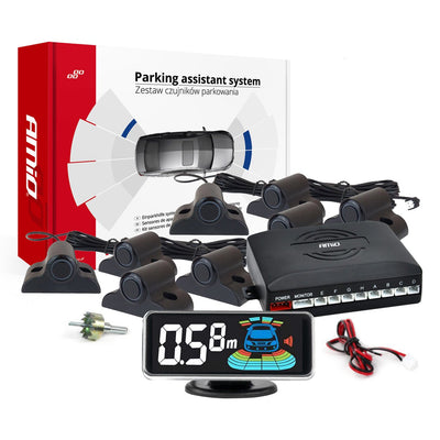 AMiO Parkeerhulpsysteem LED-GRAF 3D 8 sensor zwart TRUCK 19mm