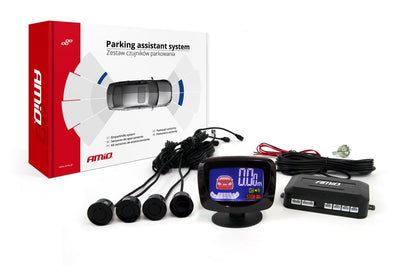 AMiO Parkeerhulpsysteem LED-GRAF 4 sensor zwart