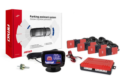 AMiO Parkeerhulpsysteem LED-GRAF 4 sensor zwart binnenmontage 165mm