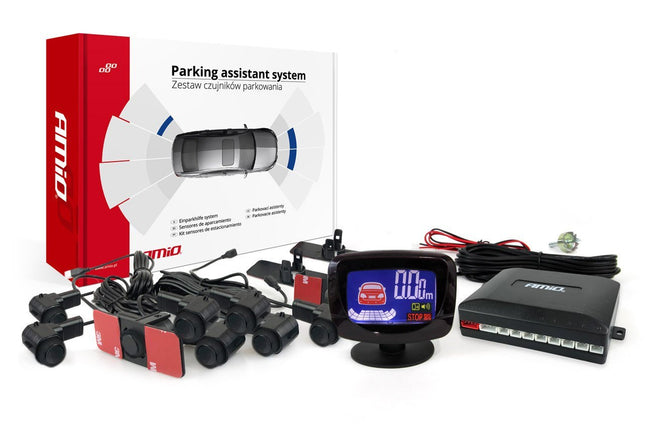 AMiO AMiO Parkeerhulpsysteem LEDGRAF 8 sensor zwart binnenmontage 16,5mm 3