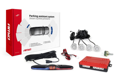 AMiO Parkeerhulpsysteem MAX LED 4 sensor zilver