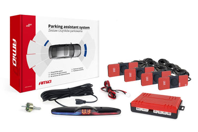 AMiO Parkeerhulpsysteem MAX LED 4 sensor zwart binnenmontage 165mm