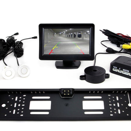 AMiO AMiO Parkeerhulpsysteem TFT01 4 3 inch LCD Beeldscherm - CAM402 LED Camera 4 Sensoren Wit AMiO 7