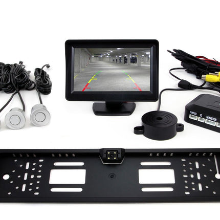AMiO AMiO Parkeerhulpsysteem TFT01 4 3 inch LCD Beeldscherm - CAM402 LED Camera 4 Sensoren Zilver AMiO 11
