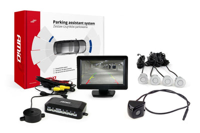 AMiO Parkeerhulpsysteem TFT01 4 3 inch LCD Beeldscherm - HD310 Camera 4 Sensoren Zilver