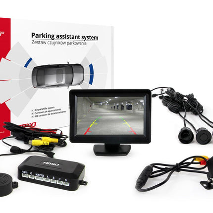 AMiO AMiO Parkeerhulpsysteem TFT01 4 3 inch LCD Beeldscherm - HD315 LED Camera 4 Sensoren Zwart AMiO 1