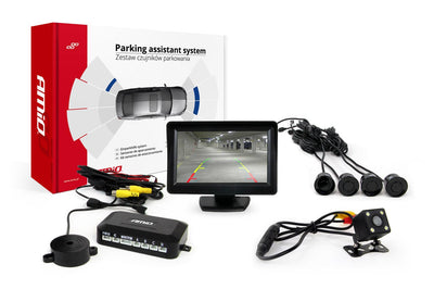 AMiO Parkeerhulpsysteem TFT01 4 3 inch LCD Beeldscherm - HD315 LED Camera 4 Sensoren Zwart