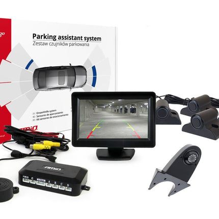 AMiO AMiO Parkeerhulpsysteem TFT01 4,3 inch LCD Beeldscherm - HD502IR Camera 4 Zwarte Sensoren Truck AMiO 6