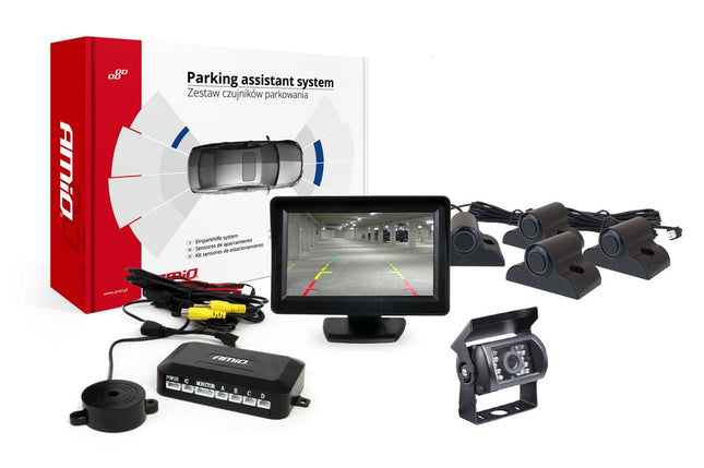 AMiO AMiO Parkeerhulpsysteem TFT01 43" met HD - 501 - IR 4 sensoren zwart Truck AMiO 5