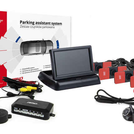 AMiO AMiO Parkeerhulpsysteem TFT02 4,3 inch LCD Beeldscherm - HD305LED Camera 4 Zwarte Sensoren Binnenmontage Auto AMiO 9