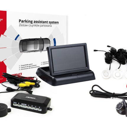 AMiO AMiO Parkeerhulpsysteem TFT02 4,3 inch LCD Beeldscherm - HD305LED Camera en 4 Witte Sensoren AMiO 9