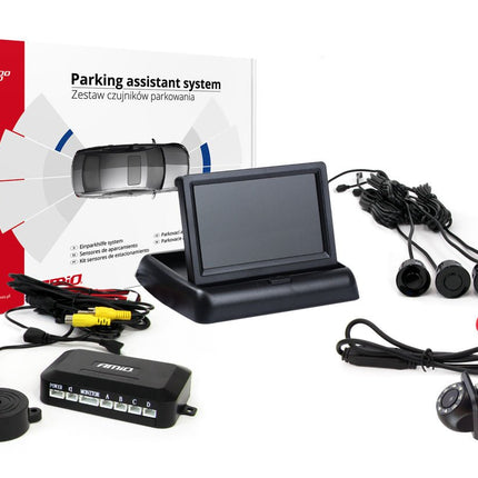 AMiO AMiO Parkeerhulpsysteem TFT02 4,3 inch LCD Beeldscherm - HD305LED Camera en 4 Zwarte Sensoren voor Auto AMiO 9