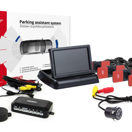 AMiO AMiO Parkeerhulpsysteem TFT02 4,3 inch LCD Beeldscherm - HD307IR Camera 4 Zwarte Sensoren Binnenmontage Auto AMiO 8