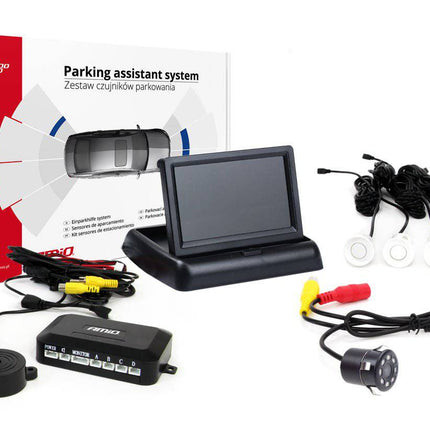 AMiO AMiO Parkeerhulpsysteem TFT02 4,3 inch LCD Beeldscherm - HD307IR Camera en 4 Witte Sensoren AMiO 9