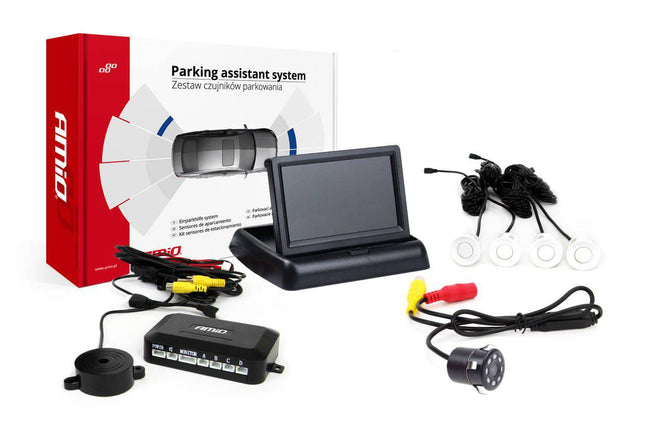 AMiO AMiO Parkeerhulpsysteem TFT02 4,3 inch LCD Beeldscherm - HD307IR Camera en 4 Witte Sensoren AMiO 9