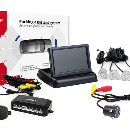 AMiO AMiO Parkeerhulpsysteem TFT02 4,3 inch LCD Beeldscherm - HD308LED Camera en 4 Zilveren Sensoren voor Auto AMiO 9