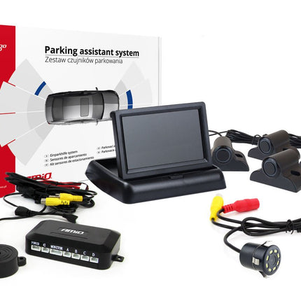 AMiO AMiO Parkeerhulpsysteem TFT02 4,3 inch LCD Beeldscherm - HD308LED Camera en 4 Zwarte Sensoren voor Truck en Grote Voertuigen AMiO 8
