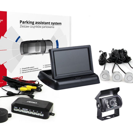 AMiO AMiO Parkeerhulpsysteem TFT02 43" met 4 Zilveren HD - sensoren – Veilig en Efficiënt Parkeren AMiO 1