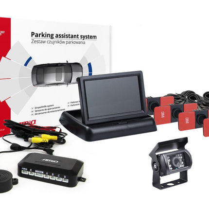 AMiO AMiO Parkeerhulpsysteem TFT02 43" met 4 Zwarte HD - sensoren voor Binnenmontage – Veilig en Nauwkeurig Parkeren AMiO 1