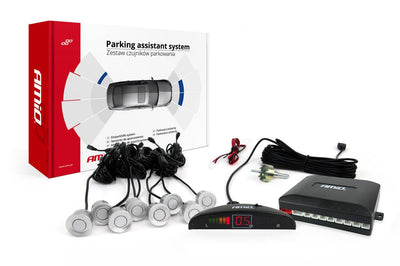 AMiO Parkeersensor 8 LED zilver