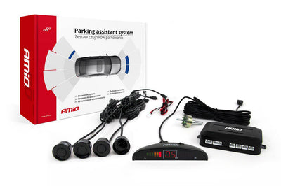 AMiO Parkeersensor Parkeerhulpsysteem LED met 4 Sensoren Inbouw Zwart