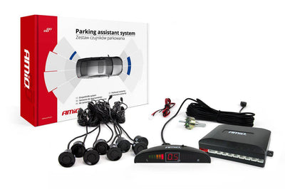AMiO Parkeersensor Parkeerhulpsysteem LED met 8 Sensoren Inbouw Zwart