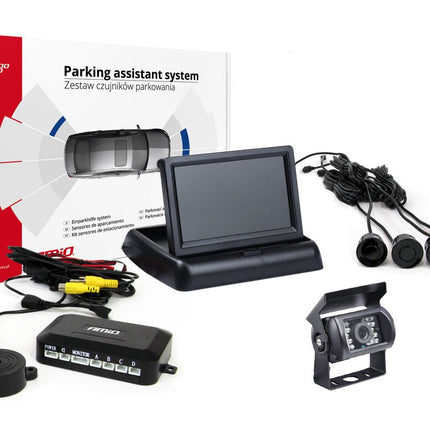 AMiO AMiO Parkeersensoren TFT02 43" Display met HD - 501 - IR en 4 Zwarte Sensoren – Veilig Parkeren en Achteruitrijden AMiO 1