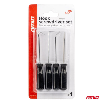 AMiO AMiO Precisie Pick en Haak Set 4 - delig - Universeel Gereedschap voor Auto Reparatie, Elektronica, Hobby en DIY Werkzaamheden AMiO 5