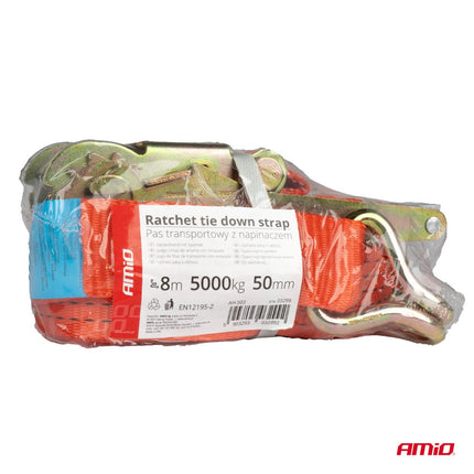 AMiO Ratchet Spanband 5000kg 50mm x 8m – Zware Lasten Vastzetten voor Transport en Industrie - VCTparts.nl