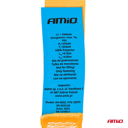 AMiO Ratchet Spanband 500kg 25mm x 5m – Voor Aanhanger en Transport - VCTparts.nl
