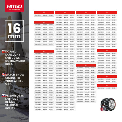 AMiO Sneeuw Kettingen Gehard Staal 16 mm 4x4 KB - 260 7500 kg - VCTparts.nl