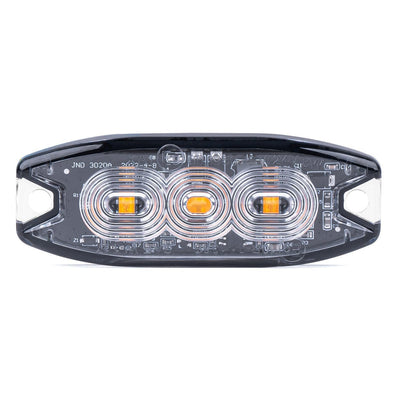AMiO Stroboscoop Zwaailicht Slanke Amber Grillmontage Flitslamp 3x3W LED R65 R10 12/24V IP67 Oranje