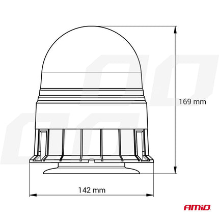 AMiO AMiO Stroboscoop Zwaailicht Waarschuwingslamp W02M Magnetisch 39LED 12/24V IP56 Oranje R65 R10 AMiO 2