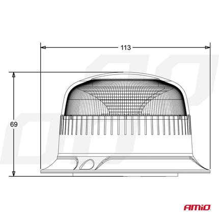 AMiO AMiO Stroboscoop Zwaailicht Waarschuwingslamp W21ML 12/24V IP56 Oranje R65 R10 AMiO 8