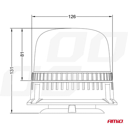 AMiO AMiO Stroboscoop Zwaailicht Waarschuwingslamp W25M Magnetisch 12/24V IP66 Oranje R65 R10 AMiO 3