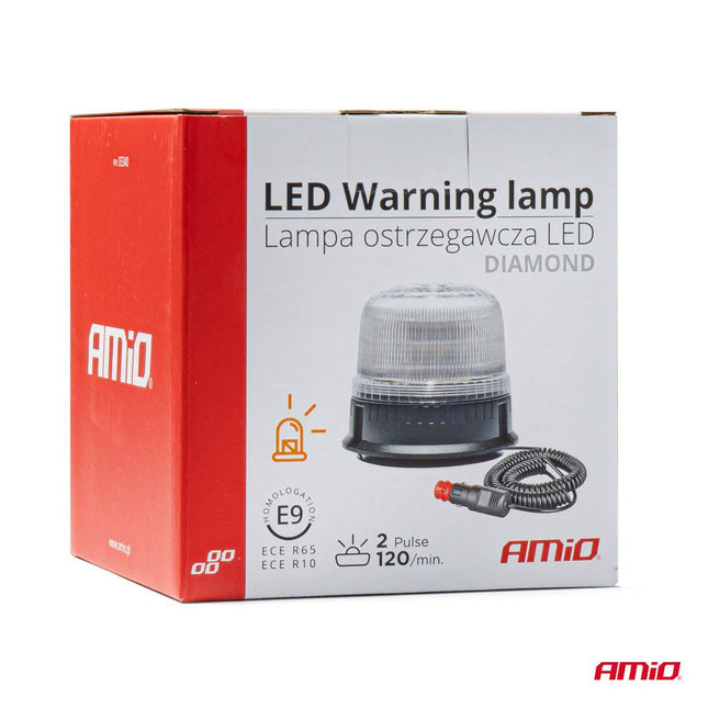 AMiO Stroboscoop Zwaailicht Waarschuwingslamp W25M Magnetisch 12/24V IP66 Oranje R65 R10 - VCTparts.nl