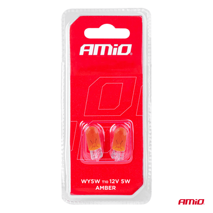 AMiO AMiO T10 Oranje Halogeen Verlichting 30 lumen W2.1x9.5d (set) [Knipperlicht - Richtingaanwijzer] AMiO 2