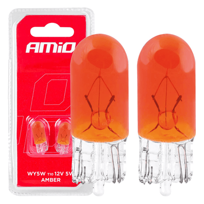 AMiO T10 Oranje Halogeen Verlichting 30 lumen W2.1x9.5d (set) [Knipperlicht - Richtingaanwijzer]