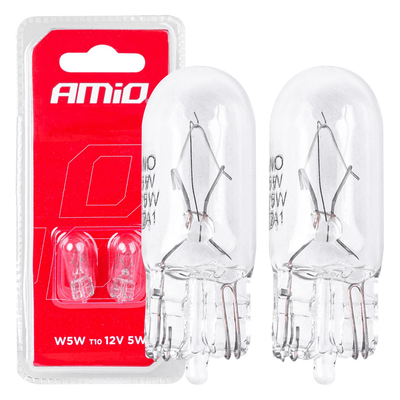 AMiO T10 Wit Halogeen Verlichting 30 lumen W2.1x9.5d (set) [Stadsverlichting - Parkeerverlichting - Kentekenverlichting - Interieurverlichting]