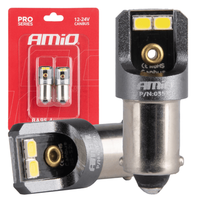 AMiO T4W BA9S LED 12V-24V 4x2016 SMD Wit Canbus [Koplamp -Dagrijverlichting] (2 stuks)